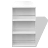 Bar Table MDF with Wine Rack High Gloss White - Top-Down View