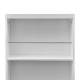 Bar Table MDF with Wine Rack High Gloss White - 45-Degree Angle