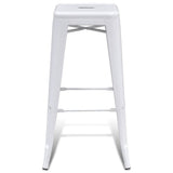 Bar Stools 2 pcs White Steel