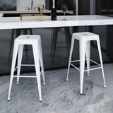 Bar Stools 2 pcs White Steel