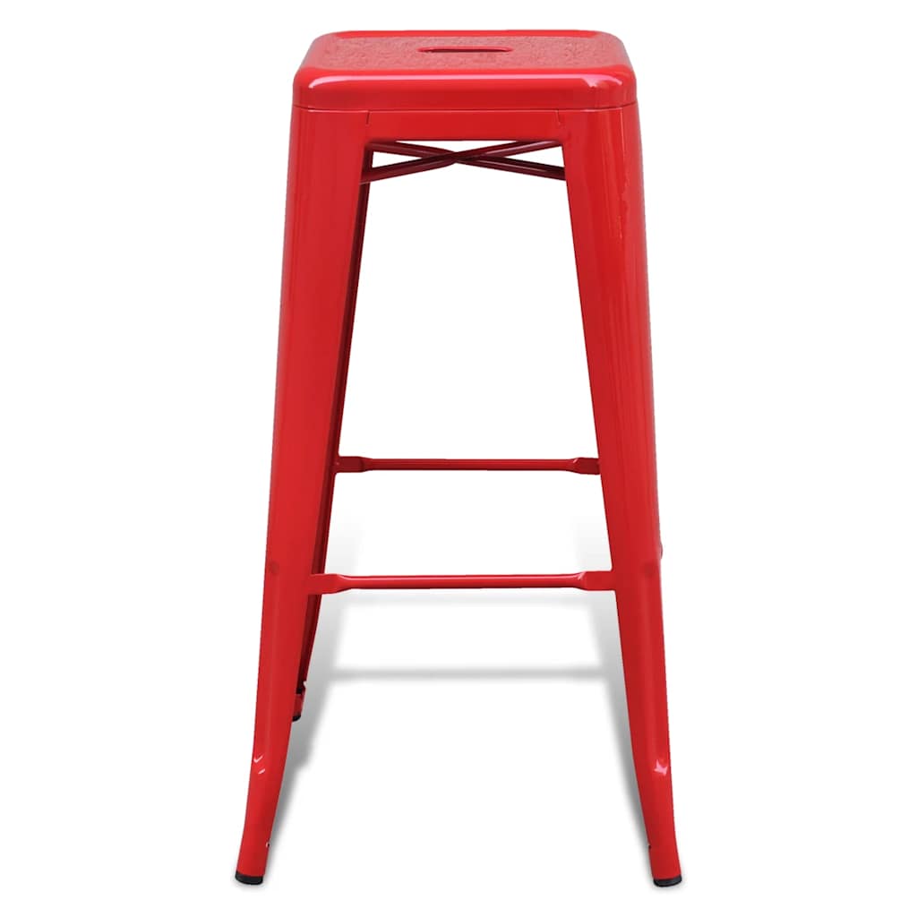 Bar Stools 2 pcs Red Steel