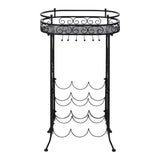 Wine Rack with Glass Holder for 9 Bottles Metal