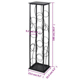 Wine Rack for 8 Bottles Metal - Rear View