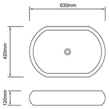Luxury Ceramic Basin Oval-shaped Sink White 63 x 42 cm