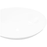 Luxury Ceramic Basin Oval-shaped Sink White 40 x 33 cm - Top-Down View
