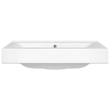 Luxury Ceramic Basin Rectangular Sink White with Faucet Hole