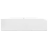 Luxury Ceramic Basin Rectangular Sink White with Faucet Hole