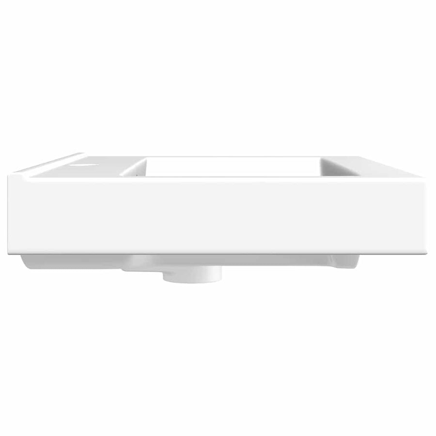 Luxury Ceramic Basin Rectangular Sink White with Faucet Hole
