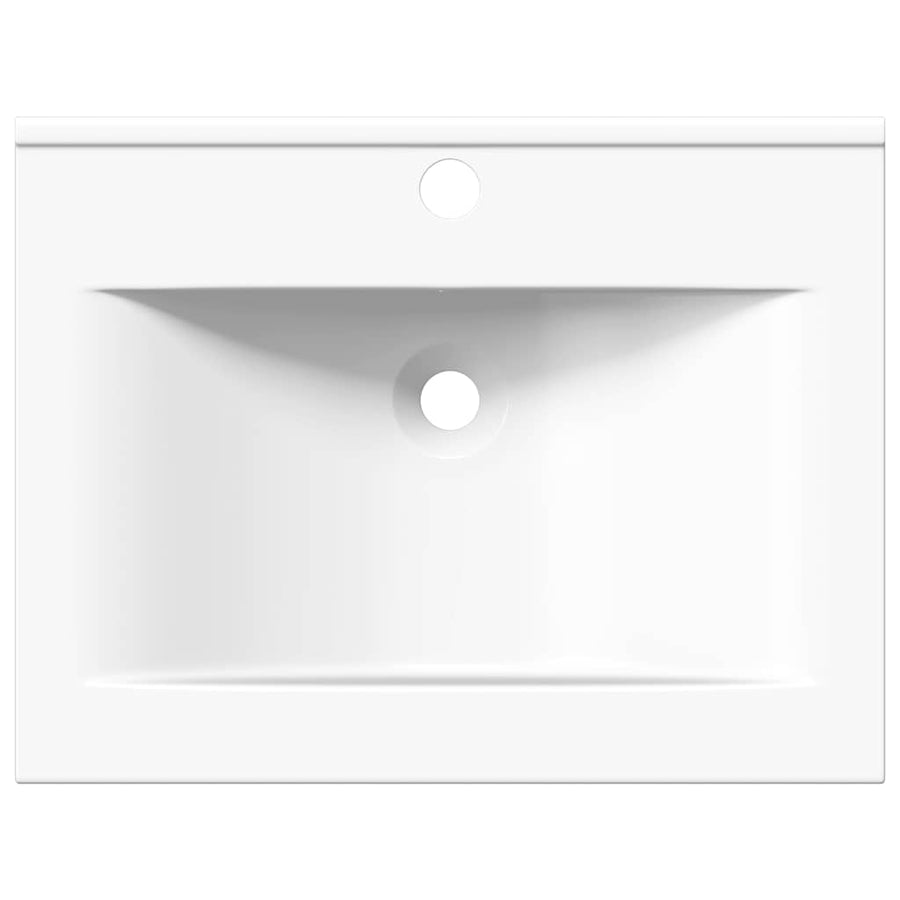 Luxury Ceramic Basin Rectangular Sink White with Faucet Hole