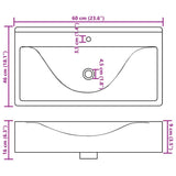 Luxury Ceramic Basin Rectangular Sink White with Faucet Hole - Extra Image