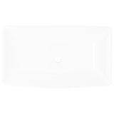 Luxury Ceramic Basin Rectangular Sink White 71 x 39 cm - Side View