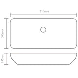 Luxury Ceramic Basin Rectangular Sink White 71 x 39 cm
