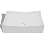 Bathroom Ceramic Porcelain Sink Art Basin White High Gloss - Side View
