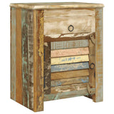 End Table with 1 Drawer 1 Door Reclaimed Wood - Rear View