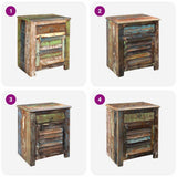 End Table with 1 Drawer 1 Door Reclaimed Wood - Close-Up Angle