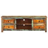 Reclaimed Wood TV Cabinet TV Stand 4 Drawers - Front View