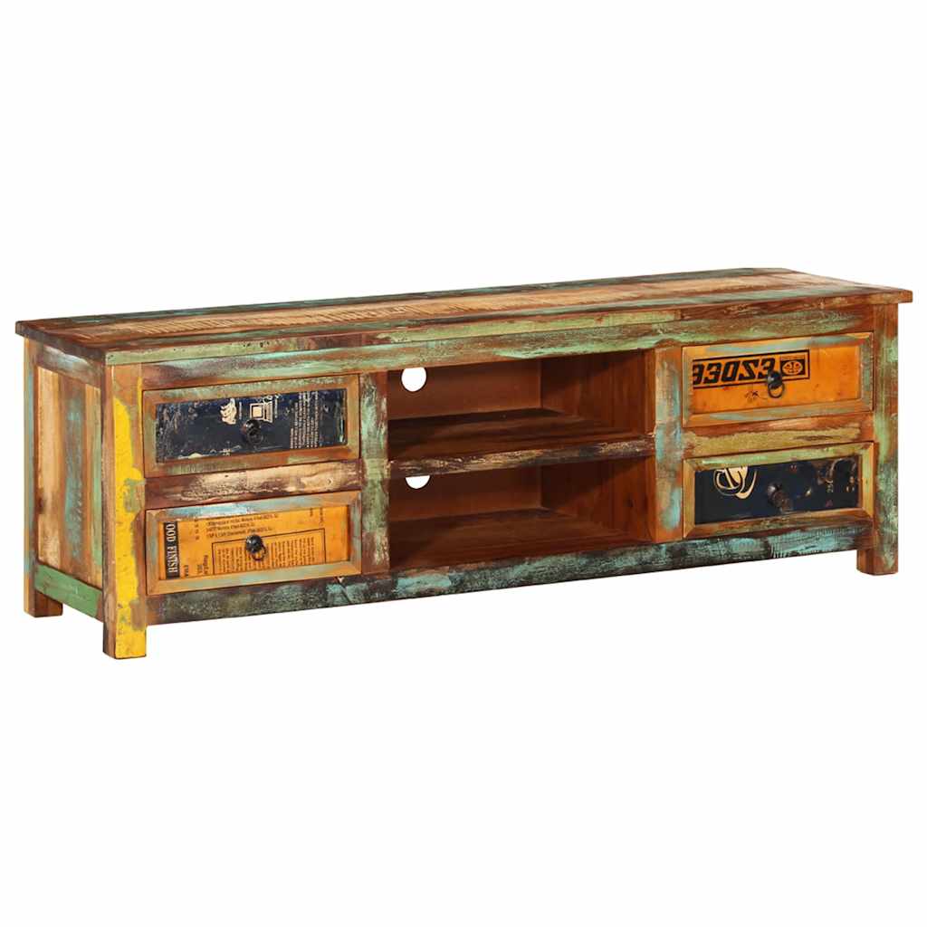 Reclaimed Wood TV Cabinet TV Stand 4 Drawers
