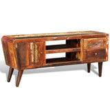 Reclaimed Wood TV Cabinet 1 Door 2 Drawers - Side View