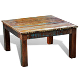 Coffee Table Square Reclaimed Wood - Side View