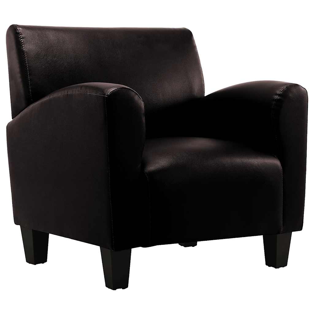 Sofa Chair Dark Brown Faux Leather