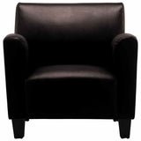 Sofa Chair Dark Brown Faux Leather - Side View
