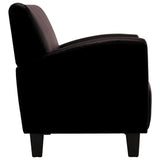 Sofa Chair Dark Brown Faux Leather - Top-Down View