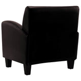 Sofa Chair Dark Brown Faux Leather - 45-Degree Angle