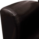 Sofa Chair Dark Brown Faux Leather - Rear View