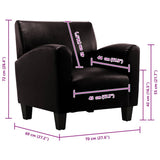 Sofa Chair Dark Brown Faux Leather