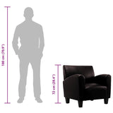 Sofa Chair Dark Brown Faux Leather - Extra Image