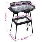 Rectangular Barbecue Electric BBQ Stand Grill Garden - 45-Degree Angle