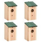 Bird Houses 4 pcs Wood 12x12x22 cm