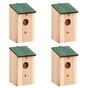 Bird Houses 4 pcs Wood 12x12x22 cm