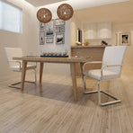 Cantilever Dining Chairs 2 pcs White Faux Leather