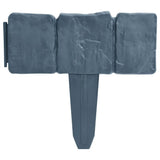 Plastic Garden / Lawn Fence Stone Look 41 pcs 10 m - Side View