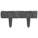 Plastic Garden / Lawn Fence Stone Look 41 pcs 10 m - Front View