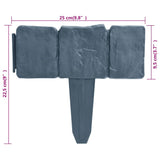 Plastic Garden / Lawn Fence Stone Look 41 pcs 10 m