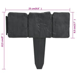 Plastic Garden / Lawn Fence Stone Look 41 pcs 10 m - Rear View