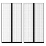Insect Door Curtain 210 X 100 Cm 2 Pcs Magnet Black