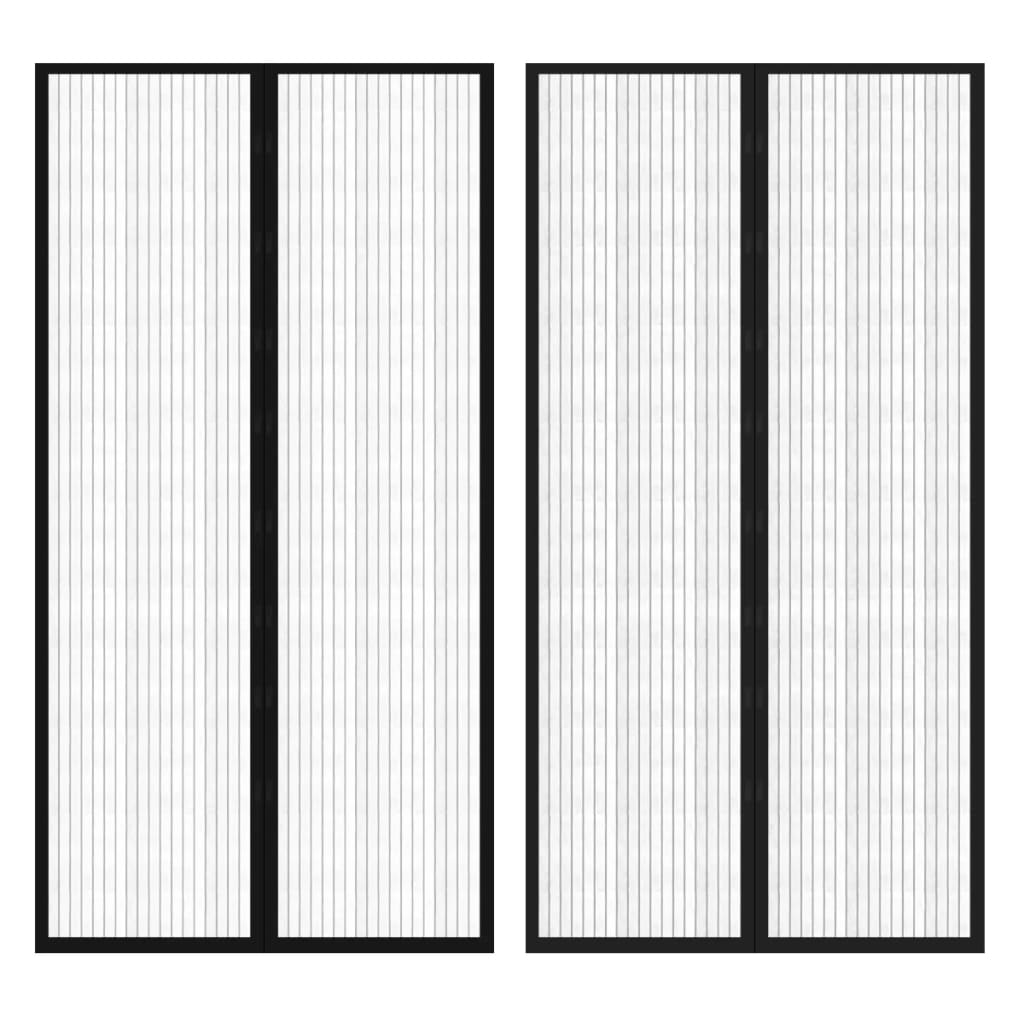 Insect Door Curtain 210 X 100 Cm 2 Pcs Magnet Black
