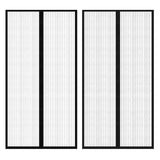 Insect Door Curtain 210 X 100 Cm 2 Pcs Magnet Black