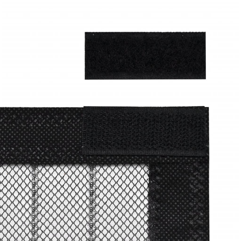Insect Door Curtain 210 X 100 Cm 2 Pcs Magnet Black
