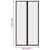 Insect Door Curtain 210 x 100 cm 2 pcs Magnet Black - Low Angle
