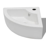 Wash Basin with Overflow 45x32x12.5 cm White - Front View