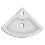 Wash Basin with Overflow 45x32x12.5 cm White - Top-Down View