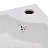 Wash Basin with Overflow 45x32x12.5 cm White - 45-Degree Angle