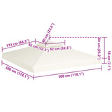 Waterproof Gazebo Cover Canopy 310 g / m² Cream White 3 x 3 m