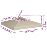Water-proof Gazebo Cover Canopy 310 g / m² Green 3 x 3 m