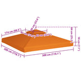 Water-proof Gazebo Cover Canopy 310 g/m² Orange 3 x 3 m - Rear View