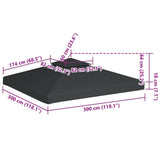 Water-proof Gazebo Cover Canopy 310 g / m² Dark Grey 3 x 3 m